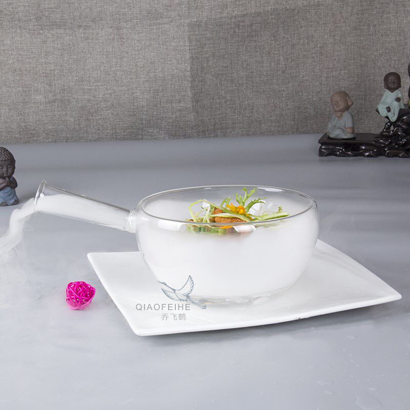 特色酒店个性餐厅意境菜干冰创意透明玻璃餐具分子料理美食器皿