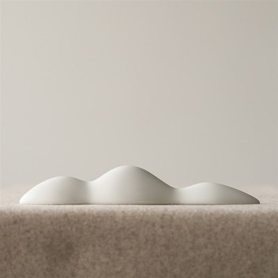 问心堂文房四宝白釉笔山毛笔架陶瓷笔搁山摆件毛笔架子书法练字专