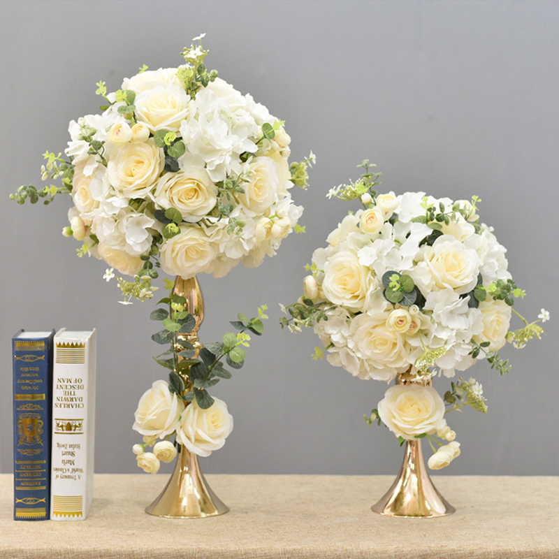 婚庆婚礼堂装饰仿真绢花美人鱼主桌花酒店ktv餐桌签到台摆件道具