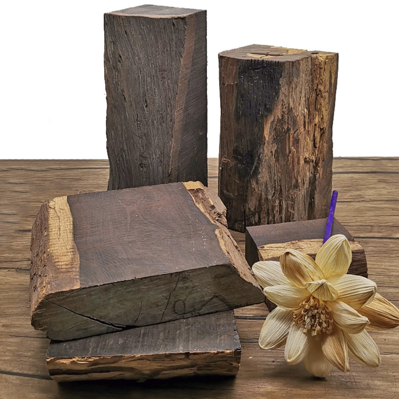 朽木腐木diy随形摆件创意黑檀木头废料异型原生态风化木底座硬木