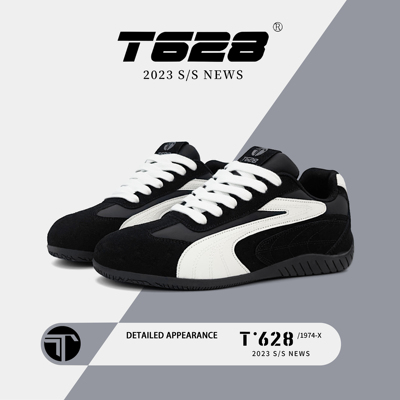 T628内增高黑色德训鞋男款秋冬2026新款爆款百搭休闲学生运动板鞋