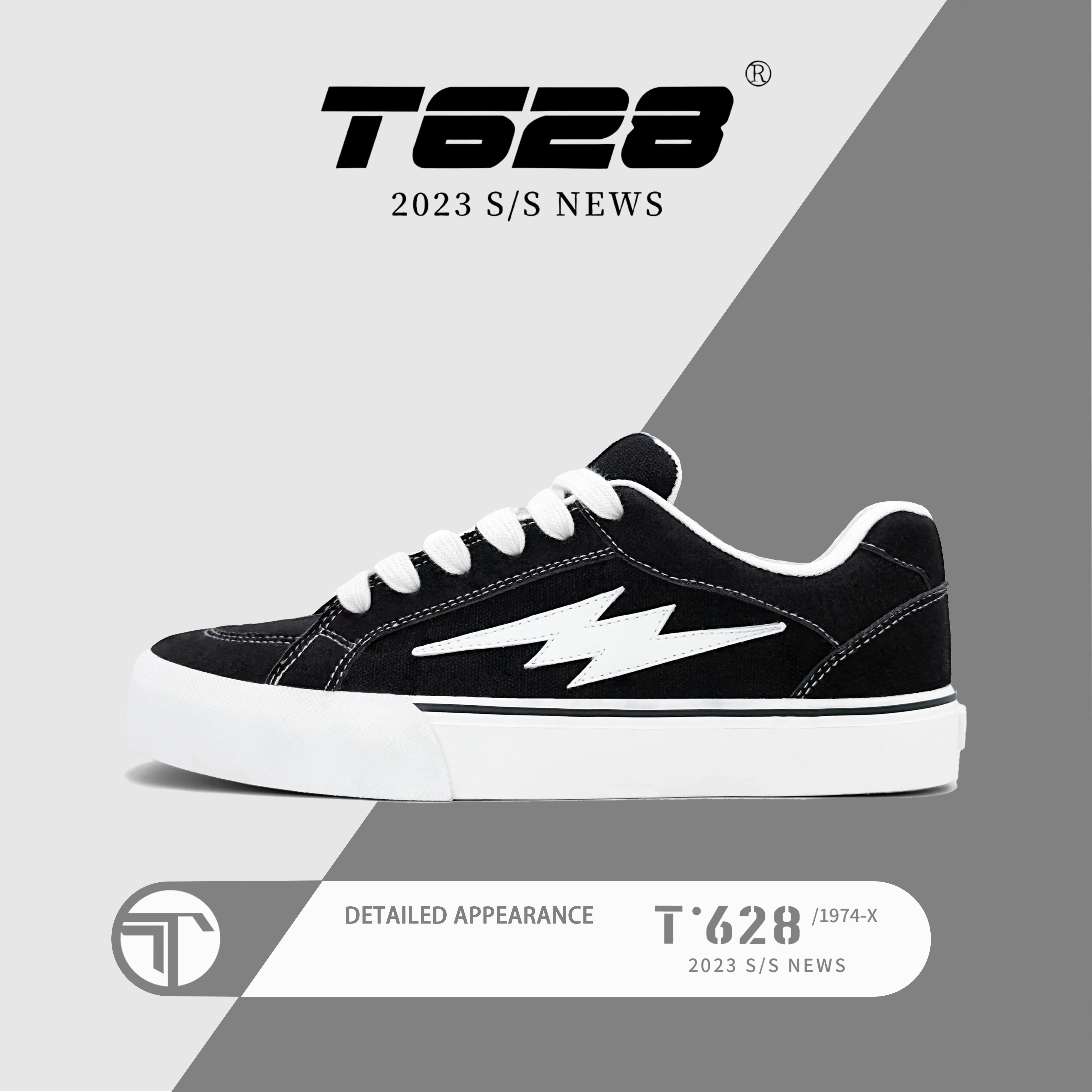 T628复仇风暴闪电板鞋男鞋百搭低帮帆布鞋男款2026新款情侣休闲鞋