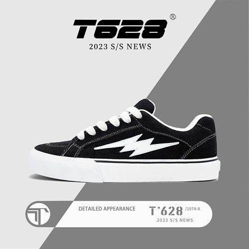 T628复仇风暴闪电板鞋低帮帆布鞋