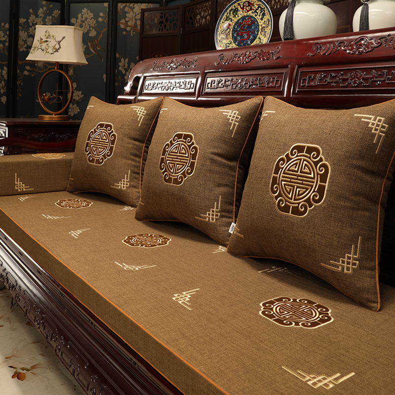 中式红木沙发坐垫加厚防滑罗汉床垫定制实木中式沙发垫座椅垫靠垫