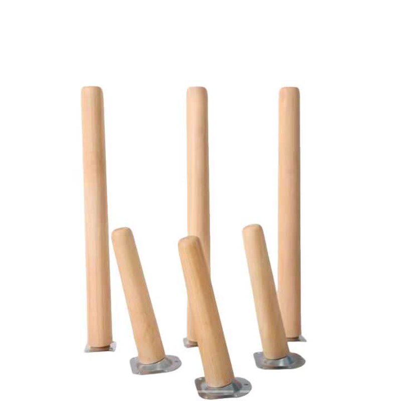 榉木实木桌腿轮胎沙发桌腿配件免打孔桌角腿通用四脚