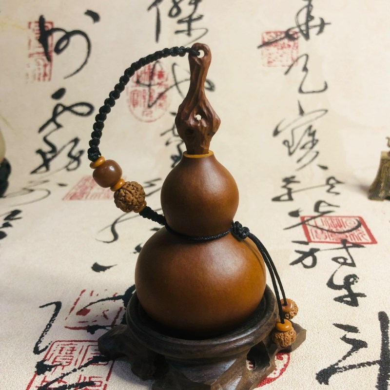 养剑葫芦纯手工定制枣木剑做旧葫芦开口手把件文玩配饰车内挂件