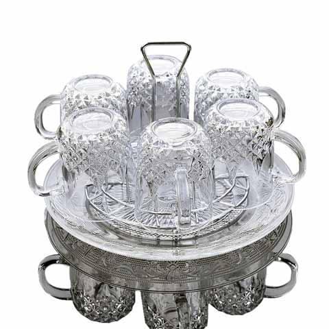 家用蓝色玻璃杯客厅装耐热喝水带把杯开水杯泡茶果汁牛奶杯