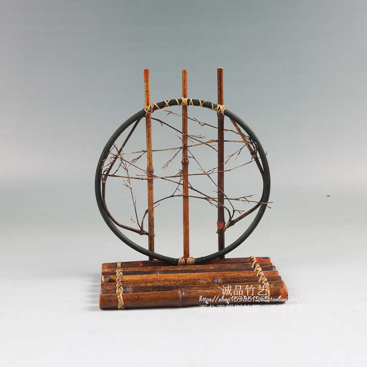 摆件小花花瓶花架蓝花插花篮201挂篮手工邮提手包竹编新款悬器