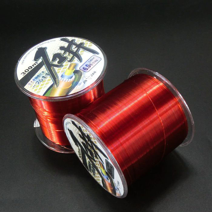 300m钓鱼线海钓线尼龙红色石井渔线钓鱼主线抛竿台钓垂钓耐磨鱼丝