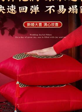 结婚龙凤绣刺一对婚礼靠枕婚F99J5JS5房客厅沙枕发床抱头靠垫婚庆