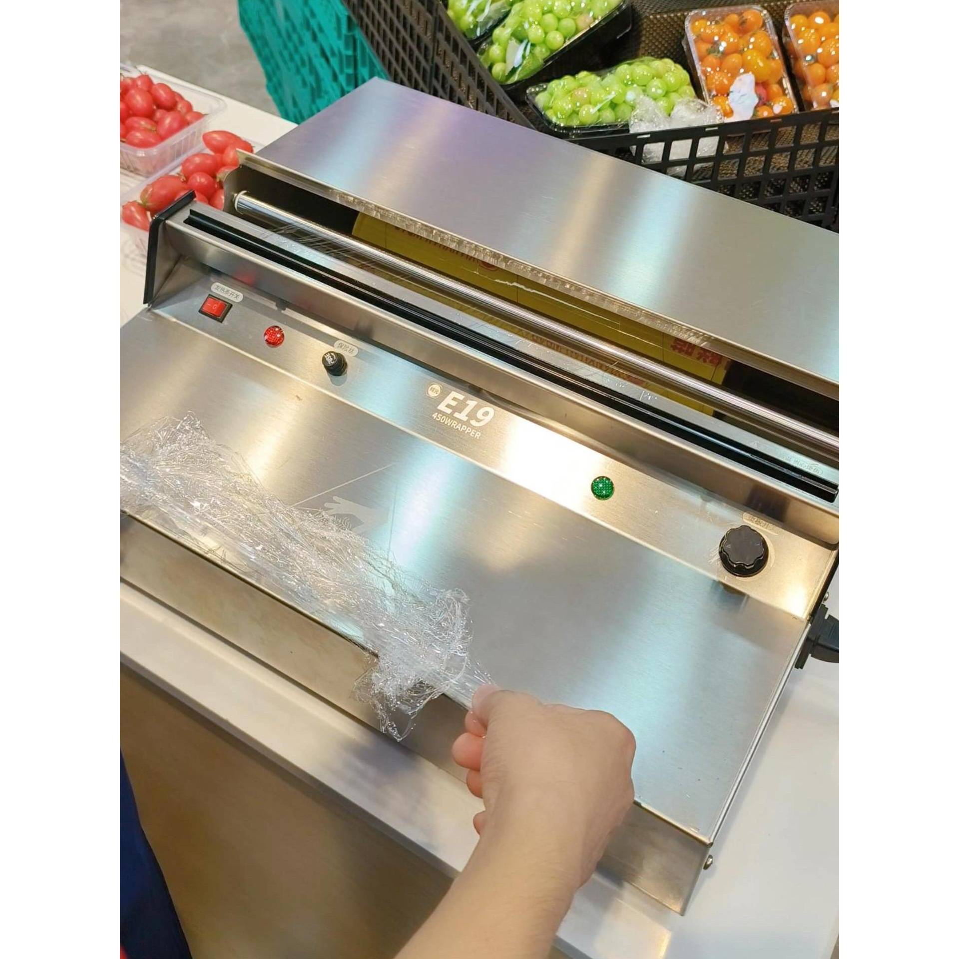 水果店保鲜膜切割器不锈钢商用抗压打包机加厚多款蔬菜包装机