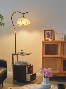 床头卧室柜智能小型替灯代边几充电中古物风创意置架MD-8076储物