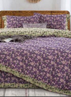 新复款纯棉双层纱床单单单件ab面古风202304类色织提花全棉A床一