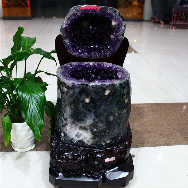 天然紫水晶聚宝盆紫晶洞玛瑙聚宝盆紫水晶洞聚宝盆摆件