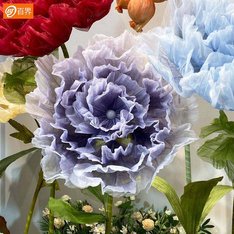 FID百界婚庆道具引花电装动机路械开真合丝网仿花布置现场饰摆件