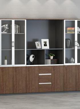 木质办公文柜案柜资S-02115料柜件展示柜背柜隔断柜矮柜带锁玻璃