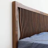 新中式 北美黑胡桃木2米大床主卧实木双人床现代中式 简约家具