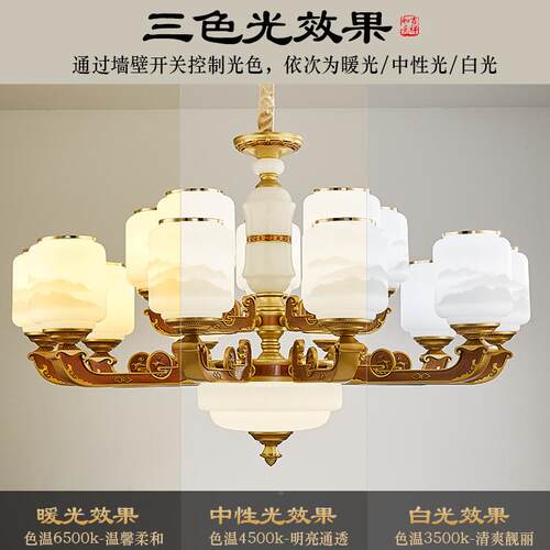 新中式客厅吊厅灯高档大气墅大厅灯具331中国高端2别025年新风款