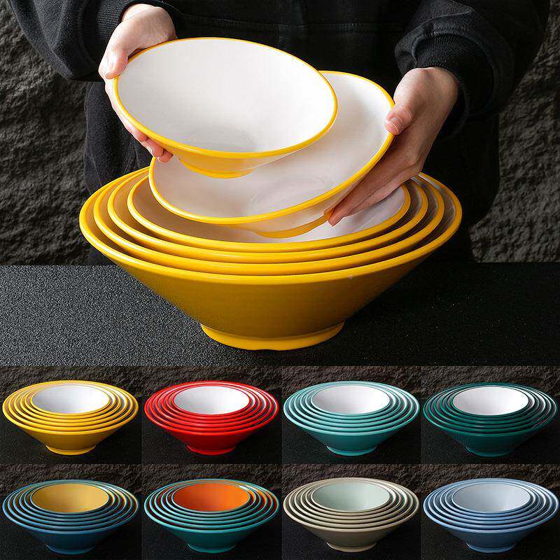 馆密胺商用面烫碗仿瓷面专用麻辣冒菜碗碗大碗创意双色P0602-9米