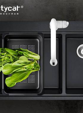 欧缇家用洗菜池黑水色厨房卡台上盆大双槽单槽石英K332202K石水槽