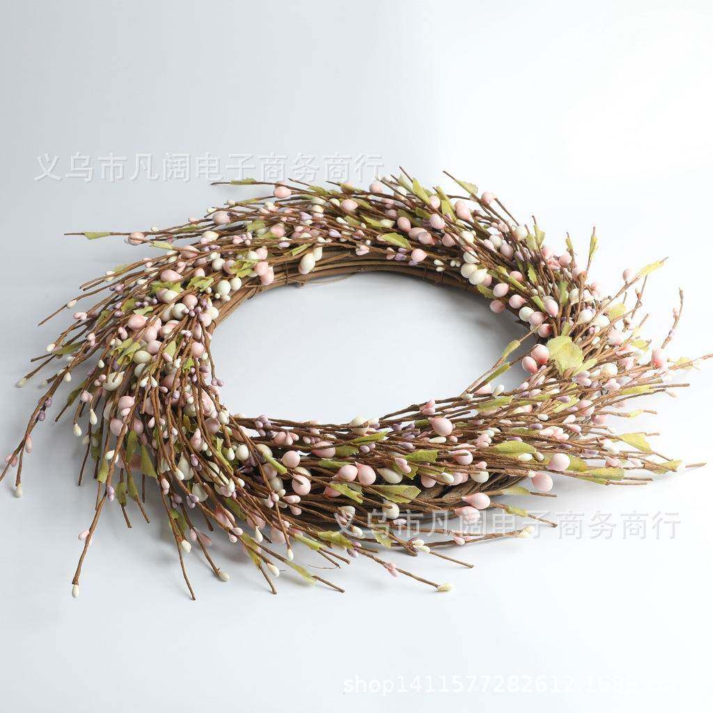 内径20cm会婚礼圣诞节舞手门挂花环饰UBS纯工天然草编花门环