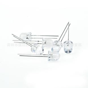 f8发紫明PBQ圆8mm紫灯395nm机械透设备直头插led灯珠发白光二极管