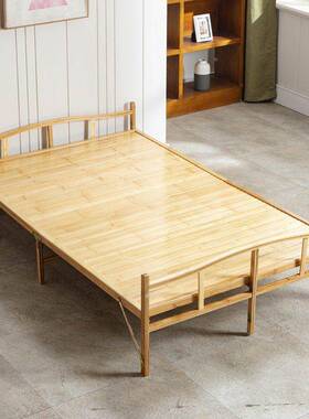 竹床可叠床单人双人简易家用人午休折凉床出租屋竹子硬成91129板