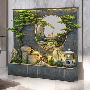 饰隔断屏风景观COQ鱼缸关假山水摆件水景幕 流水内墙客厅瀑布室装