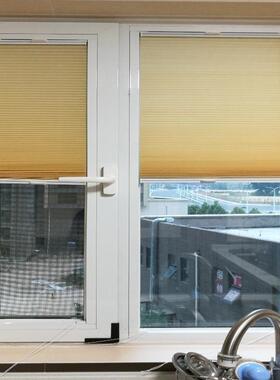 ?内开卷F755J7HJ百叶窗帘浴室卫间厨房帘遮光蜂巢帘免安生全装打