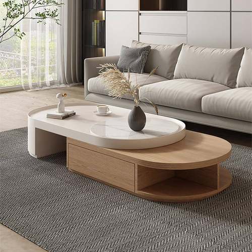 木奶风茶原几油电柜组合OFD小户型客厅家用创意可视伸缩电视柜落