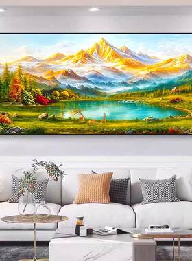 金?5Fh(x}@v^d钻石画照山聚宝盆新款贴钻十字绣5钻石绣日202客厅