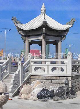 户SD-966外石大中式石雕凉亭晚霞红汉玉白理石欧式雕石凉亭