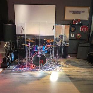 架子鼓亚克士力隔音屏风爵鼓盾吧鼓酒房透明隔断舞85053台吸音折