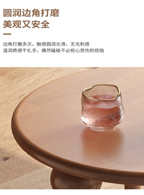 法式复中古小边茶几可移动沙发圆床头柜客厅黑色胡桃木桌子置物架