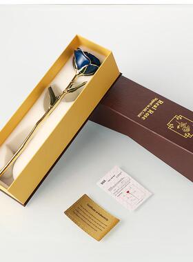 k24镀金玫销花深蓝厂家直情人节圣诞节母亲节婚庆节庆AZY-sj00用