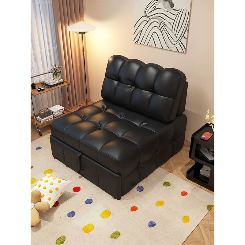 多功能软体泡芙沙发床抽拉床单人沙发伸缩两用小户型伸缩躺睡