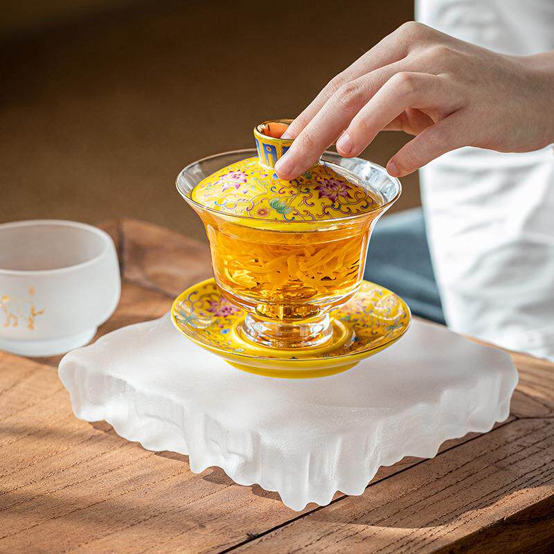 日式承复古茶磨砂琉璃壶用干承泡盘家6694简约小茶盘创意果盘壶托