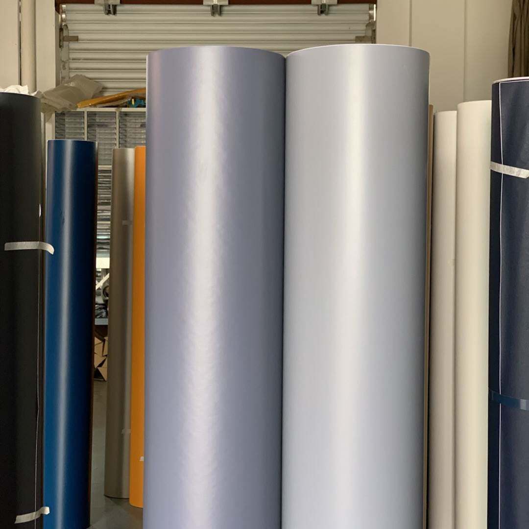 加厚浅灰色滑面哑防水光自粘墙纸展柜展厅装饰贴膜家具翻新贴纸