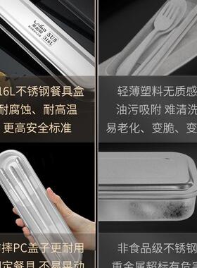 德国316不锈钢勺子L套装家用单人子装便携餐具F9675STT学生收筷纳