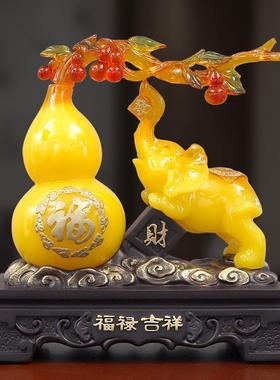 义乌K77314树脂工品厂家葫芦大象福禄艺吉祥客玄鱼缸关书桌装饰厅