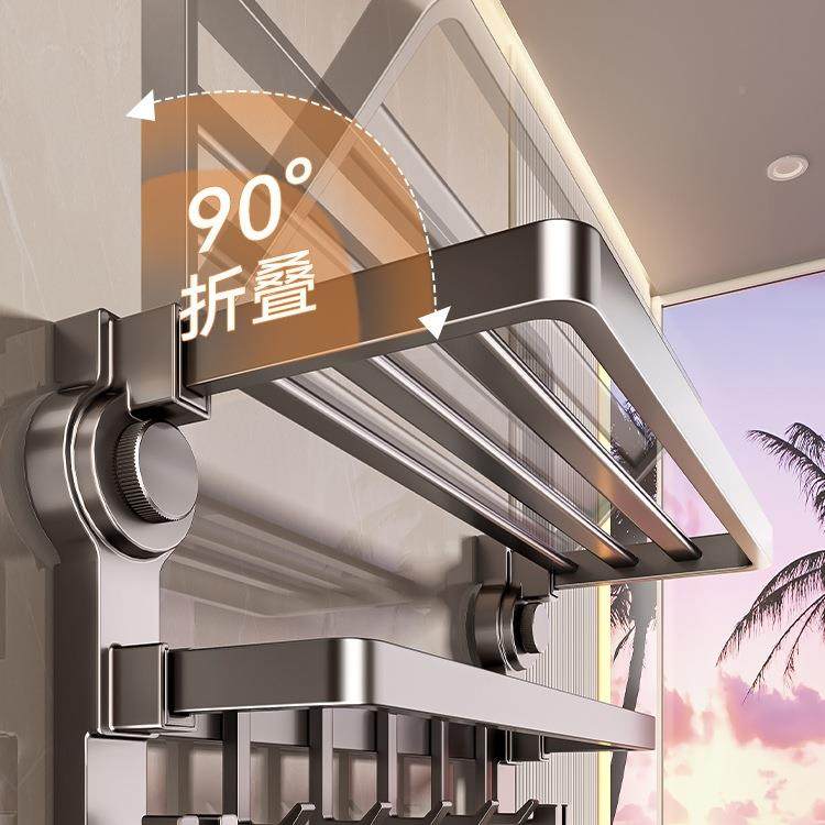 吸盘式毛巾架子免孔打卫生间挂置物架浴室厕F99S5H88所浴巾杆架收