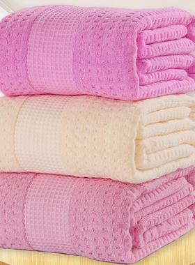 式毛巾被纯棉单老人单双午加厚提花被毛巾毯床盖毛毯夏季F95HMJ9M