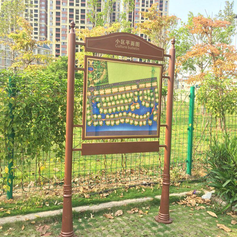 小区平面图分流导向牌多项指引牌指示牌景区公示牌路牌铁艺方向牌