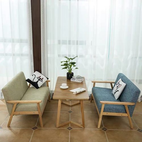 奶茶店甜品咖啡厅酒吧桌椅组合简约清新卡座洽谈单个双人茶几沙发