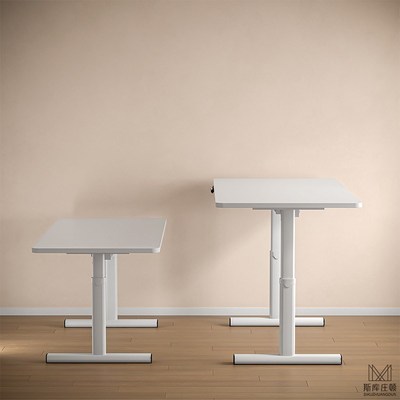 电脑桌电动升降桌白色桌腿写字桌工作台家用书桌智能办公桌学习桌