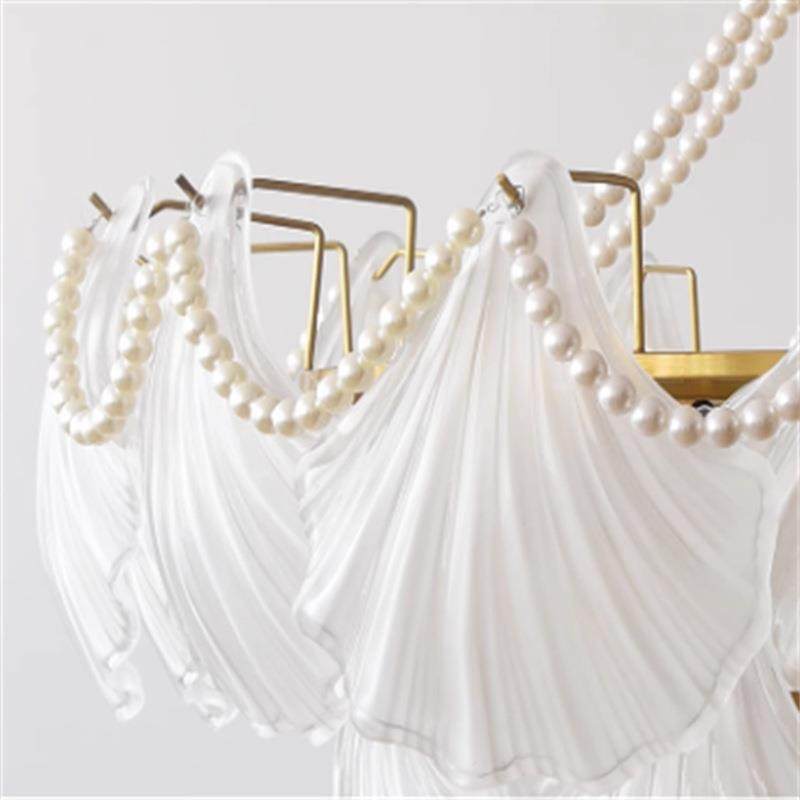 奢式客厅吊灯轻贝壳珍珠水晶法复古60235现代简约浪室漫餐厅主卧灯具