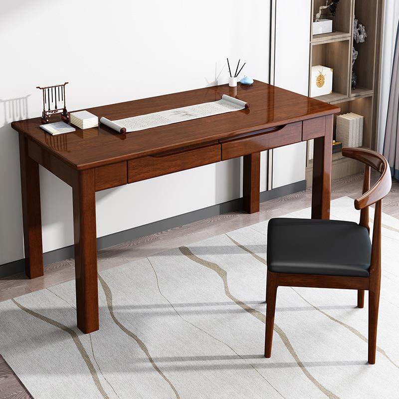 中式实书桌写台卧GVZ字室现代简约家用公桌学生学木习桌电脑台式