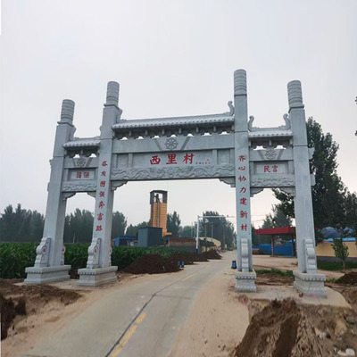 花岗岩石牌坊村口公园门口摆件