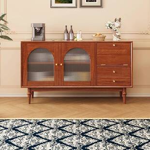 厨式 复古实木餐边柜客厅靠墙中GDA收纳柜橱柜家用房古风法储物柜