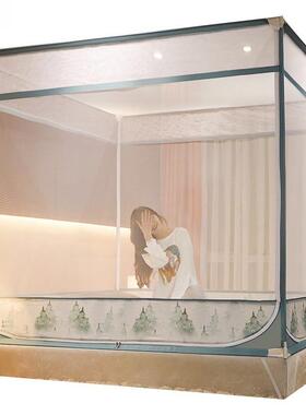 床蚊帐儿童床床新款帐家用XTT床卧室防摔密加厚全底加1米2拉链女